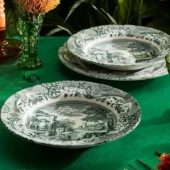 Heritage Green Italian djup tallrik 23 cm grön/vit