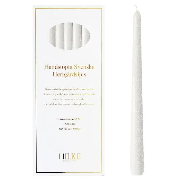 Herrgårdsljus 30 cm 6-pack Pärlvit