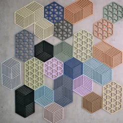 Hexagon Grytunderlägg 24 cm Cool Grey