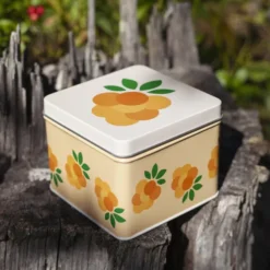 Hjortron matlåda / förvaringslåda 10x10 cm gul