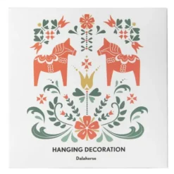 Hängande dekoration 7,5 cm Dalahäst guld