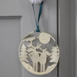 Hängande dekoration 8 cm Moose in Love guld