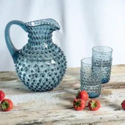 Hobnail glas 20 cl misty blue