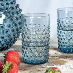Hobnail glas 20 cl misty blue
