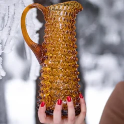 Hobnail Karaff Hög 1 L Amber