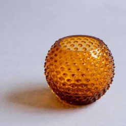 Hobnail vas 18 cm amber