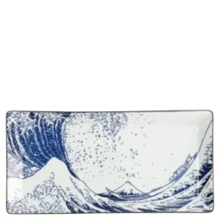 Hokusai Nami sushitallrik 23x11 cm blå/vit