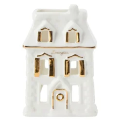 House lykta 9x10 cm vit/guld