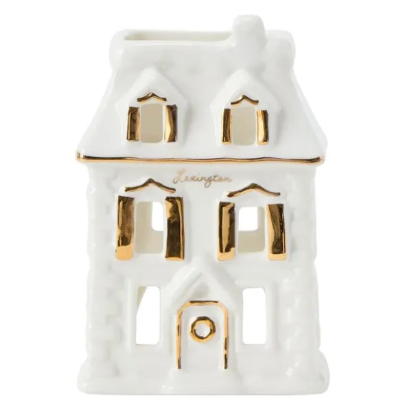 House lykta 9x10 cm vit/guld