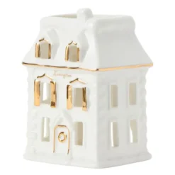House lykta 9x10 cm vit/guld