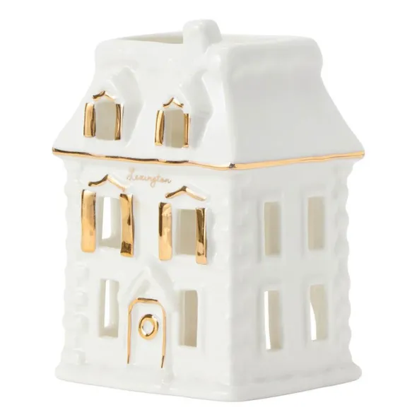House lykta 9x10 cm vit/guld