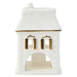 House lykta 9x10 cm vit/guld