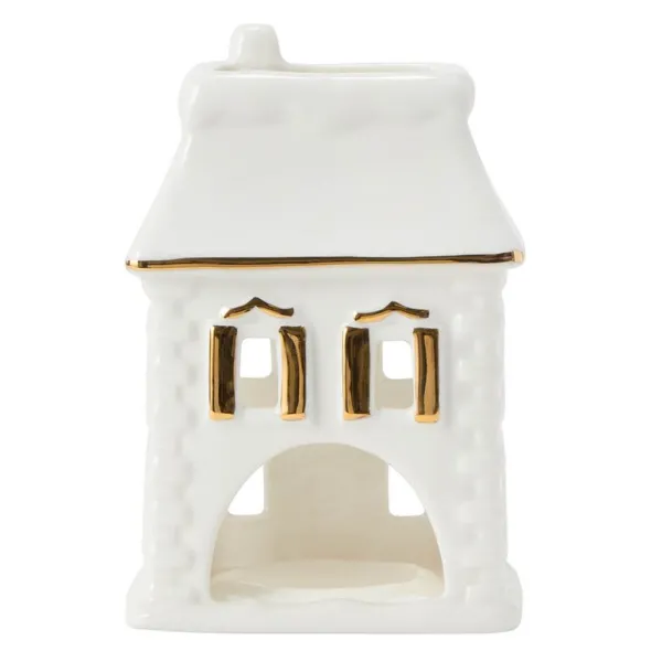 House lykta 9x10 cm vit/guld