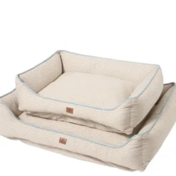 Hundbädd 60x80 cm beige/vit/blå randig