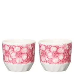 Huvila Äggkopp 4 cl 2-pack Rosa/vit