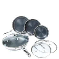 Hybrid Stekpanna + Wok Set 7 delar Silver/Svart