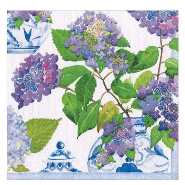 Hydrangeas and Porcelain servett 40x40 cm 20-pack lila