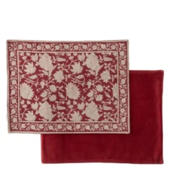 Indian Rose bordstablett i linne 37x50 cm 2-pack röd