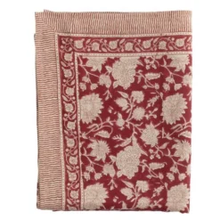 Indian Rose linneduk 150x350 cm röd