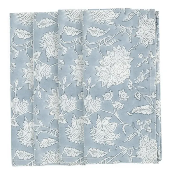 Indian Rose servetter 50x50 cm 4-pack dusty blue