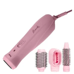 Interchangeable Blow Dry Brush fönborste utbytbar 4 delar rosa