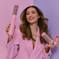Interchangeable Blow Dry Brush fönborste utbytbar 4 delar rosa