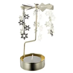 Istind värmeljushållare änglaspel H13,5 cm guld