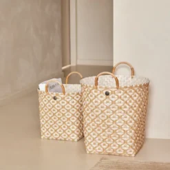 Ivy & Rose stor korg med handtag 35x35 cm champagne
