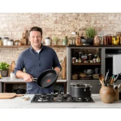 Jamie Oliver Gryta Tefal Cook's Classic Hard Anodized 24 cm med lock 5,2 L