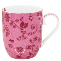 Jolie Flowers liten mugg 20 cl rosa