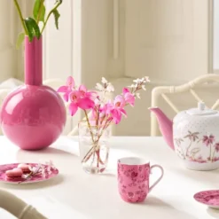 Jolie Flowers liten mugg 20 cl rosa