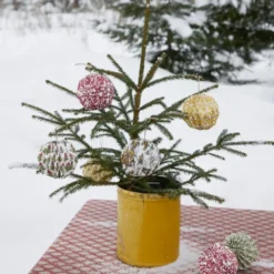Julkulor med olika mönster set 3-pack röd/grön