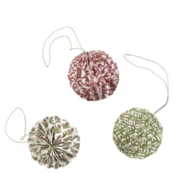 Julkulor med olika mönster set 3-pack röd/grön