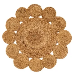 Jute bordsunderlägg 37 cm floral natur