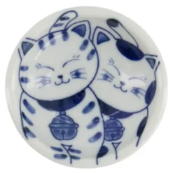Kawaii soyaskål 8 cm Katt Neko 33854 blå/vit