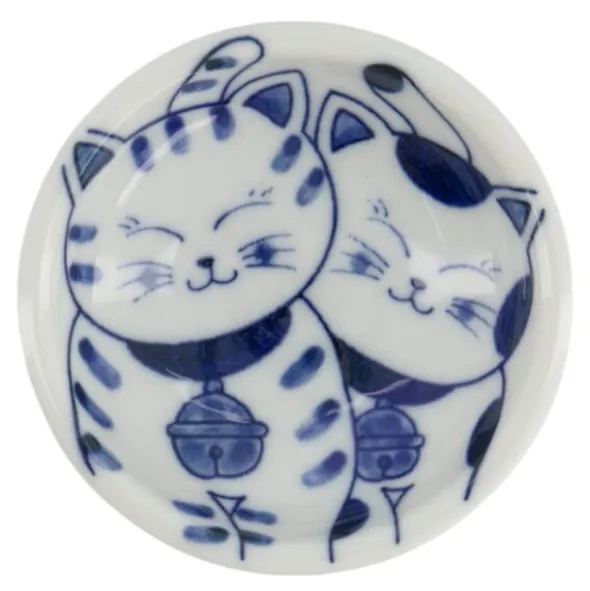 Kawaii soyaskål 8 cm Katt Neko 33854 blå/vit