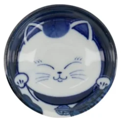 Kawaii soyaskål 8 cm Katt Neko 33853 blå/vit