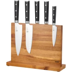 Kaya XL knivställ 34x26 cm magnet på båda sidor Akacia