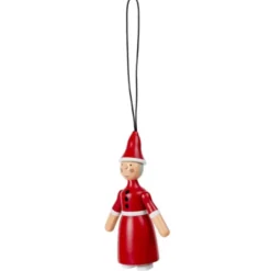 Kay Bojesen Ornaments Santa Claus & Clara 10 cm Röd/Vit