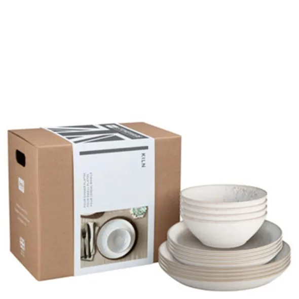 Kiln servis startset 12 delar beige/vit