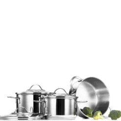 Kitchen Essentials grytset 3 delar 1,8/2,8/3,5 L med lock blank
