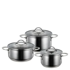 Kitchen Essentials grytset 3 delar 1,8/2,8/3,5 L med lock blank