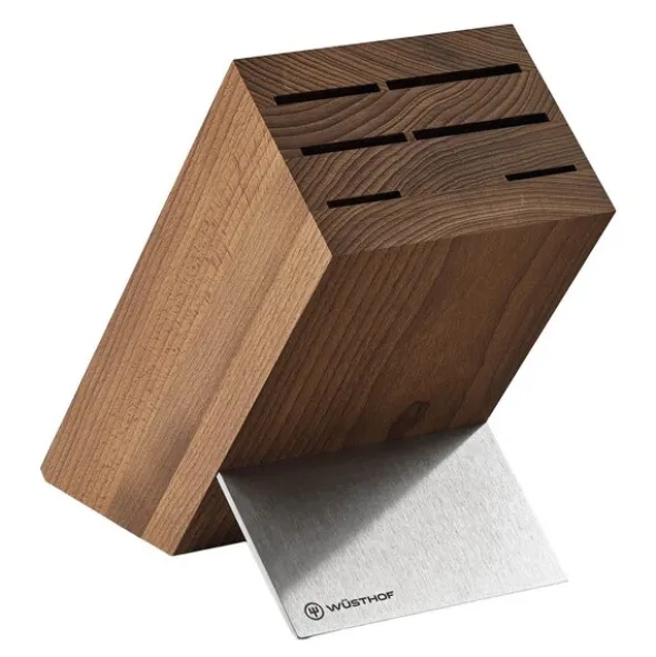 Knivblock 6 spår 24 cm bokträ