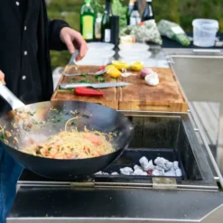 Kolgrill utekök 90x50x50 cm rostfritt stål