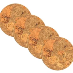 Kork underlägg 4-pack rund