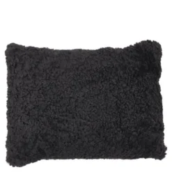 Kudde New Zealand fårskinn kort ull 35x45 cm black