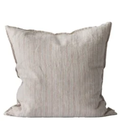Kuddfodral linne 50x50 cm hazelnut stripe
