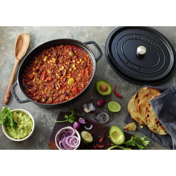 La Cocotte gryta 5,5 L oval Svart