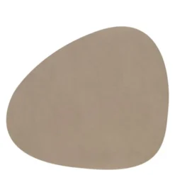 Leather Serene Curve Bordstablett L 37x44 cm Mole Grey