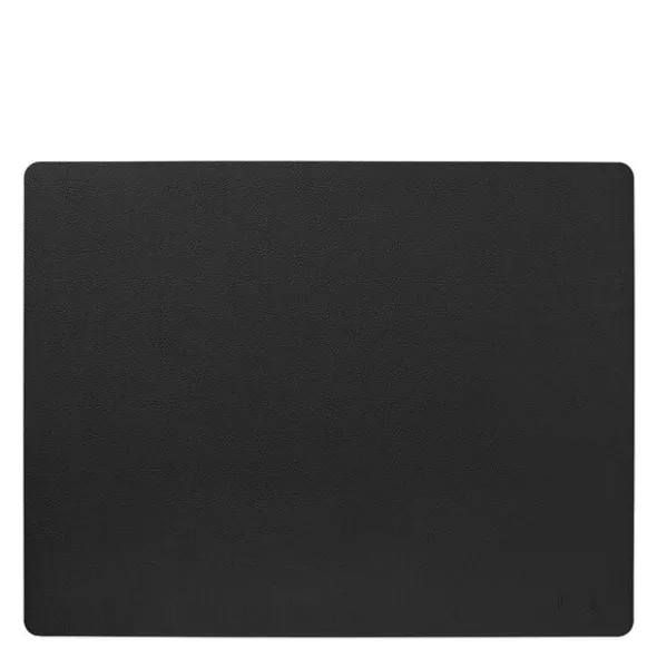 Leather Serene Square Bordstablett L 35x44 cm Black